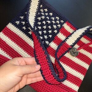 The Sak, Crocheted American Flag Crossbody Bag - Red, White & Navy